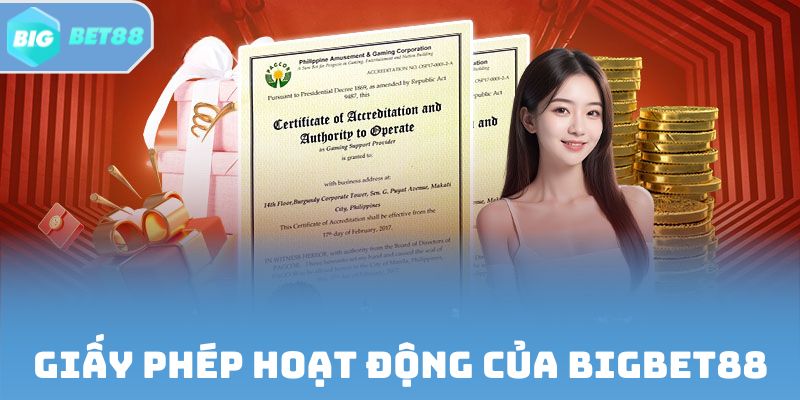 Giấy phép hoạt động của Bigbet88