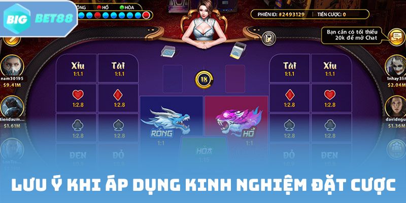 Lưu ý khi áp dụng kinh nghiệm đặt cược